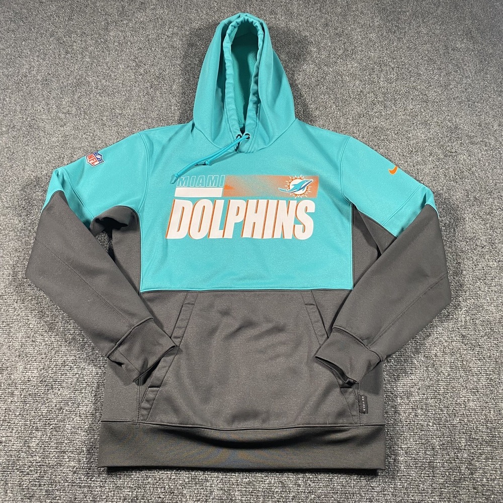 Miami Dolphins Mens Medium Football NFL Hoodie Nike Pullover Sweatshirt Fleece